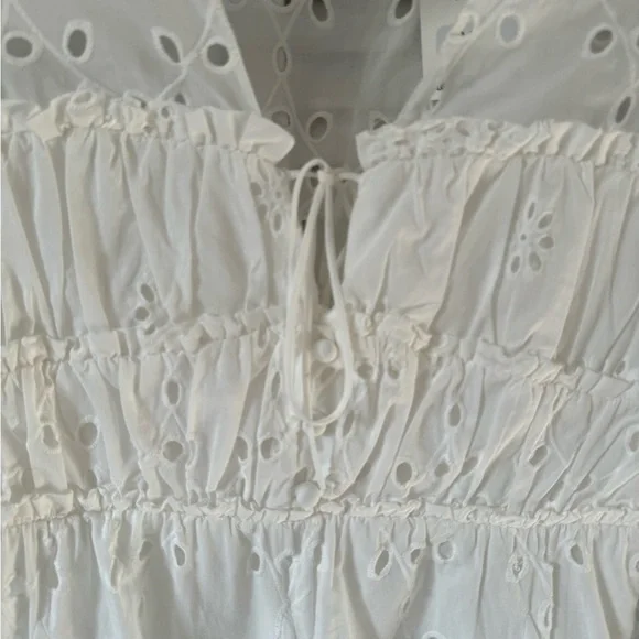Zara White Embroidered Dress NWT - Picture 6 of 6